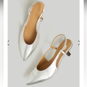 Madewell Debbie sling backs, 9, silver